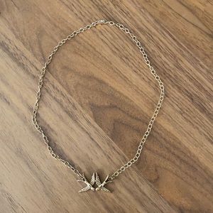 Gold plaited love birds choker